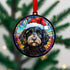 Cavapoo in Santa Hat Suncatcher Decoration